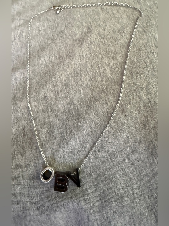 Jewelry - Silver Letter Pendant Necklace with O, B, V Charms